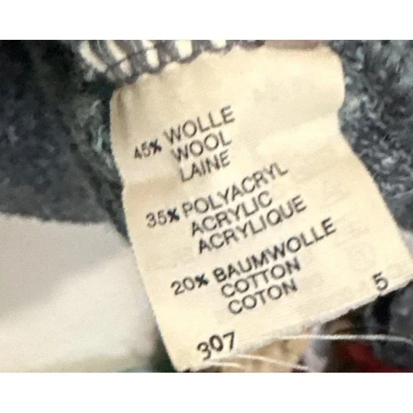 VTG Maser Austria Ski Jacquard Sweater Size 42 Geometric Mint Green Grey - Picture 8 of 9